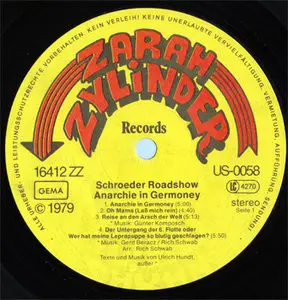 Schroeder Roadshow - Anarchie In Germoney (Zarah Zylinder 16412 ZZ) (GER 1979) (Vinyl 24-96 & 16-44.1)