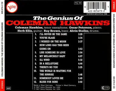 Coleman Hawkins – The Genius Of Coleman Hawkins (1957) (Verve - Digitally Remastered By Dennis Drake)