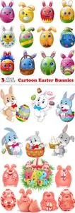 Vectors - Cartoon Easter Bunnies