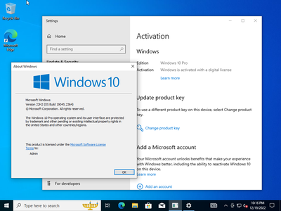 Windows 10 Pro 22H2 Build 19045.2364  (x64) With Office 2021 Pro Plus Multilingual Preactivated December 2022