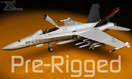 Craft animations pre-rigged F-18
