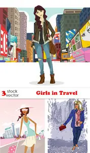 Vectors - Girls in Travel