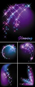 Glowing Stars Backgrounds Vector