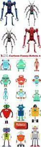 Vectors - Cartoon Funny Robots 6