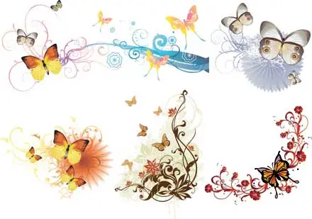 Butterfly and fashion pattern - Vector