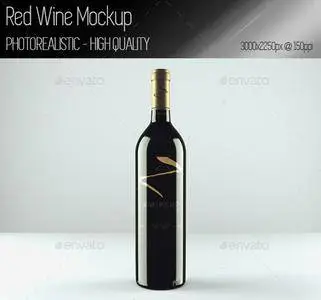 GraphicRiver - Realistic Red Wine Mockup