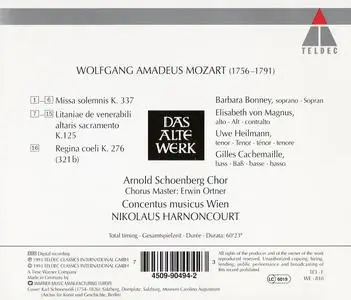 Nikolaus Harnoncourt, Concentus Musicus Wien - Wolfgang Amadeus Mozart: Missa Solemnis K 337 (1993)