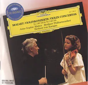 W. A. Mozart - Mutter / Karajan / Berliner Philharmoniker - Violin Concertos (1978/1998, DG # 457 746-2 GOR) [RE-UP]