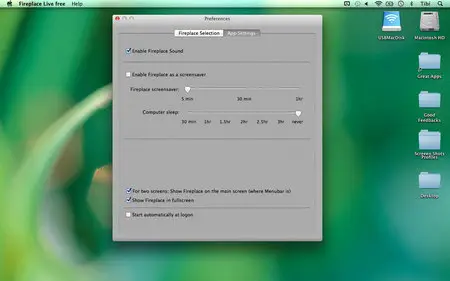 Fireplace Live HD v1.3 Mac OS X