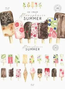 Watercolor Chocolate Ice Cream Clipart png