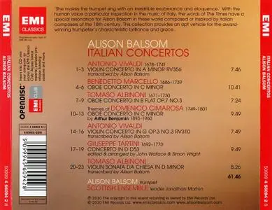Alison Balsom, Jonathan Morton, Scottish Ensemble - Italian Concertos: Vivaldi, Marcello, Albinoni, Tartini, Cimarosa (2010)