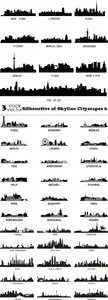 Vectors - Silhouettes of Skyline Cityscapes 6