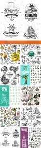 Logos and icons summer travel vector