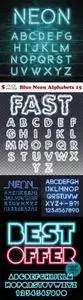 Vectors - Blue Neon Alphabets 15