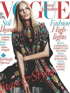 Vogue (Deutsche Ausgabe) Fashionmagazin Februar No 02 2014