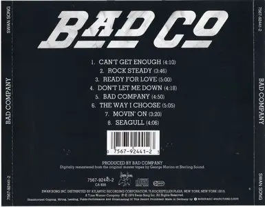 Bad Company  - Bad Company (1974) [2000, Swan 7567-92441-2]