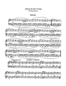 Robert Shumann - Album for the young - 43 piano pieces - Score