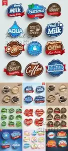 Food & Drink Labels Vector