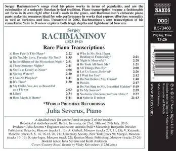 Julia Severus - Rachmaninoff: Rare Piano Transcriptions (2017)