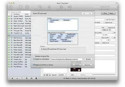 Music Tag Editor 3.1.0 Mac OS X