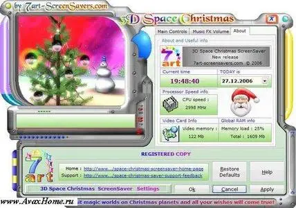3D Christmas Space Screensaver