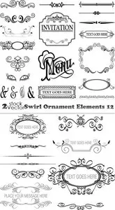Vectors - Swirl Ornament Elements 12
