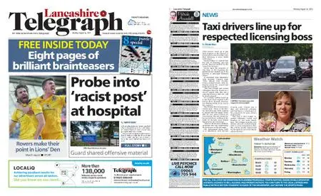 Lancashire Telegraph (Blackburn, Darwen, Hyndburn, Ribble Valley) – August 16, 2021