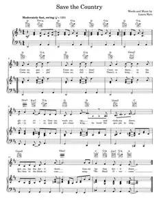 Save The Country - Laura Nyro, The 5th Dimension, The Fifth Dimension (Piano-Vocal-Guitar)