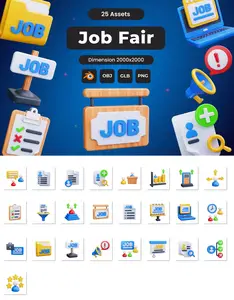 EE - Job Fair 3D Icons YQUA8SM