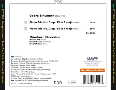 Münchner Klaviertrio - Georg Schumann: Piano Trios Nos. 1 & 2 (2011)