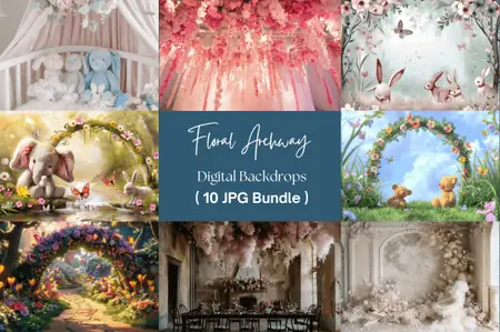 Floral Archway Digital Backdrops