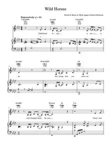 Wild Horses - Susan Boyle (Piano-Vocal-Guitar (Piano Accompaniment))