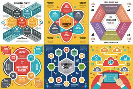 Vector Set - 6 Infographic Concept