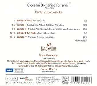 Olivia Vermeulen, Florian Deuter, Harmonie Universelle - Giovanni Domenico Ferrandini: Cantate drammatiche (2014)