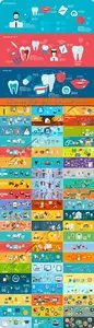 Banners flat design elements vector 7