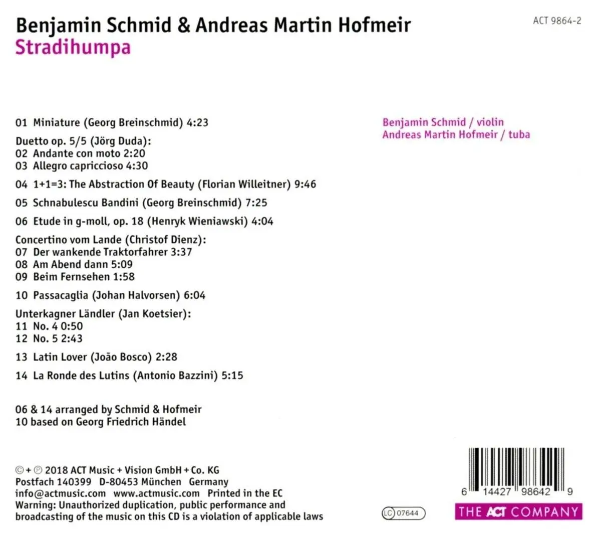 Benjamin Schmid & Andreas Martin Hofmeir - Stradihumpa (2018)