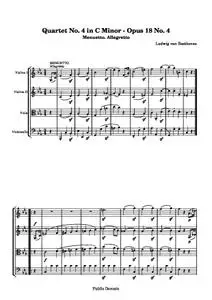 BeethovenLv - Quartet No. 4 in C Minor: 3. Menuetto. Allegretto