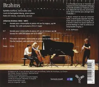 Ophélie Gaillard, Louis Schwizgebel-Wang, Fabio Di Càsola - Brahms (2013) [Official Digital Download 24/88.2]