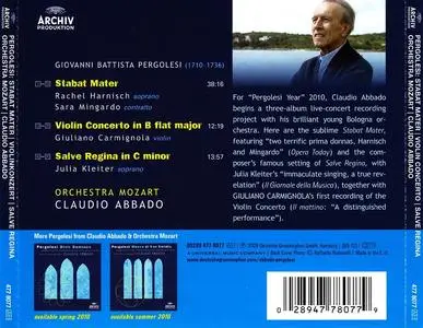 Claudio Abbado, Orchestra Mozart - Pergolesi: Stabat Mater, Salve Regina in C minor, Concerto for Violin in B flat major (2009)