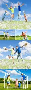 Stock Photo - Happy Family Outdoors