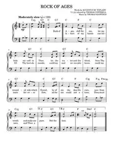 Rock of Ages, Cleft for Me - Augustus Toplady (Easy Piano)