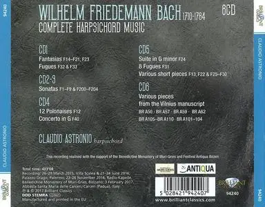 Claudio Astronio - Wilhelm Friedemann Bach: Complete Harpsichord Music [6CDs] (2017)