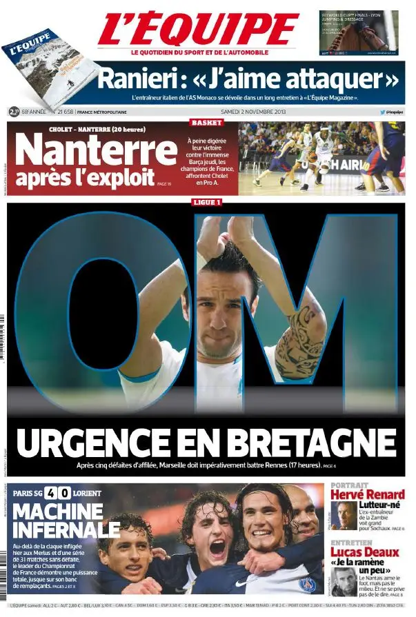 L'Equipe du Samedi 2 Novembre 2013