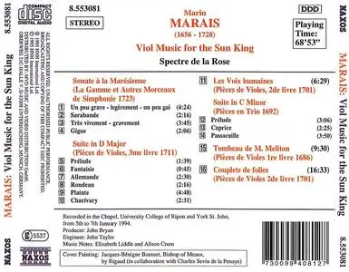 Spectre de la Rose - Marin Marais: Viol Music for the Sun King (1995)