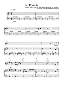 Dar Um Jeito (We Will Find A Way) - Alexandre Pires, Avicii, Santana, Wyclef Jean (Piano-Vocal-Guitar (Piano Accompanime