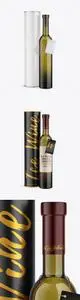 Antique Green Glass White Wine Bottle With Tube Mockup 79212