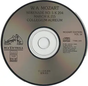 W. A. Mozart - Collegium Aureum, Maier - Serenade Nr. 5 D-dur, KV 204 (1983, CD ReIssue 1991)