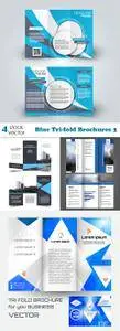 Vectors - Blue Tri-fold Brochures 3