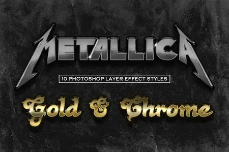 CreativeMarket - Metal Chrome Styles For Photoshop