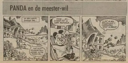 Kranten Strips 00 Panda V181 Panda En De Meester Wil Nieuwsblad Van Het Noorden 1987